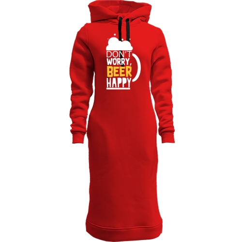 Женская толстовка-платье Don`t  Worry, Beer Happy